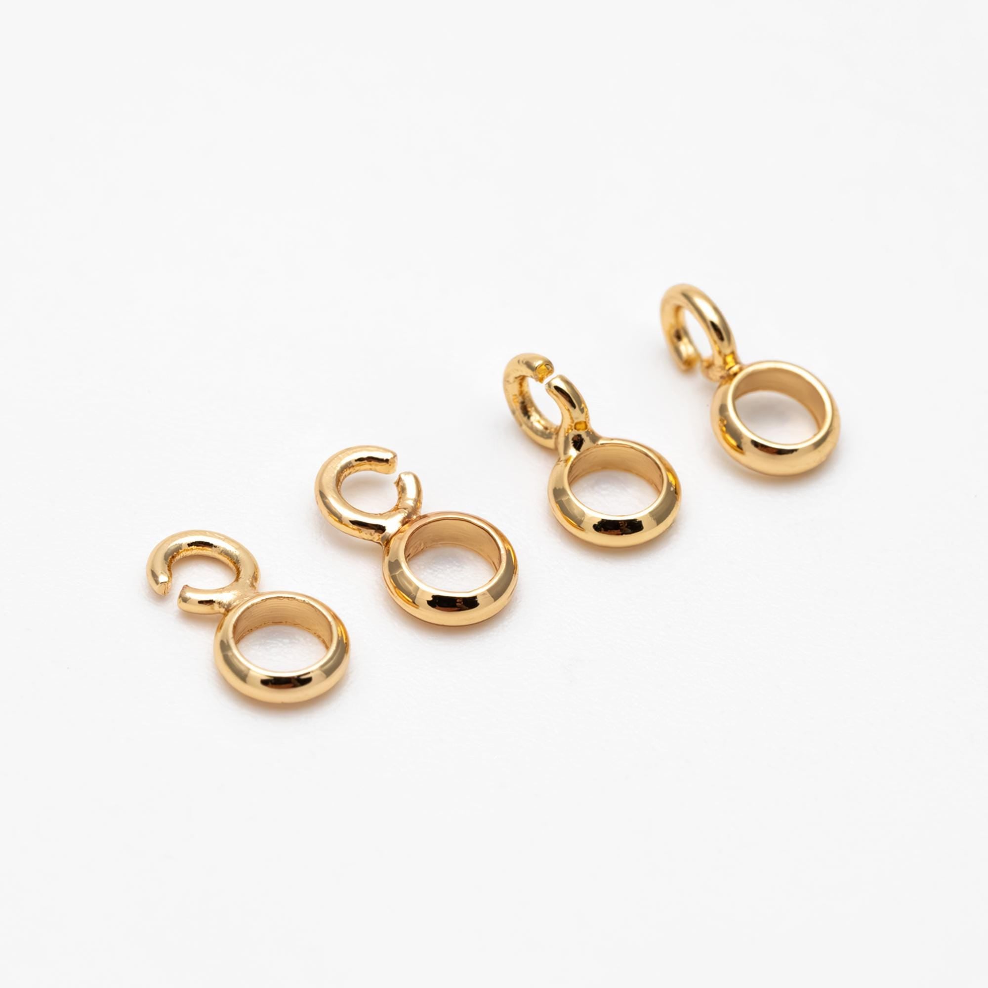 10pcs Gold plated Brass Circle Connectors 7x4mm, Can Add Charms to Huggie Earrings (GB-4654)